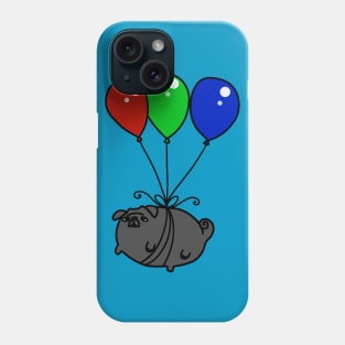 Black Balloon Pug Phone Case