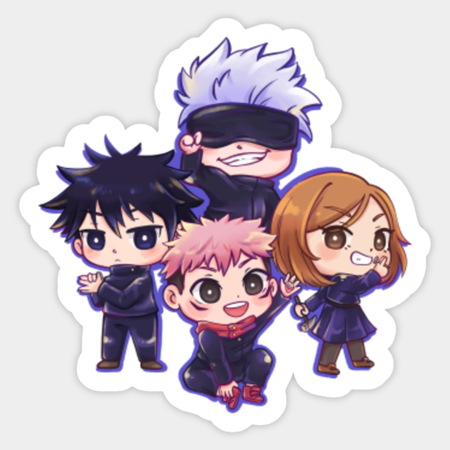jujutsu kaisen itadori yuji gojo satoru megumi nobara sticker teepublic uk
