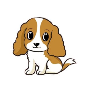 cavalier king charles spaniel blenheim cartoon T-Shirt