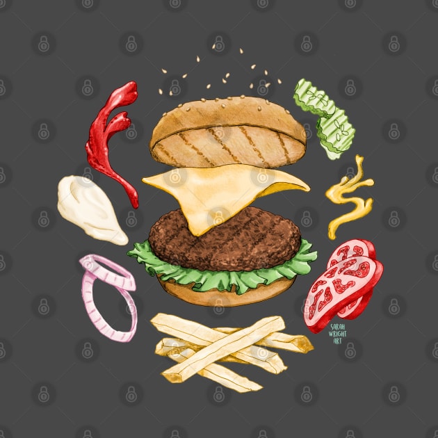 Burger Mandala by SarahWrightArt