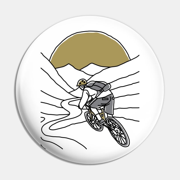 Mountain Biker (Bright Color) Pin by quilimo