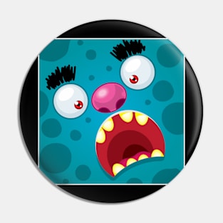 Cyan Monster Pin