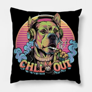 Hip Hop Dog Chill Out Artwork Pillow