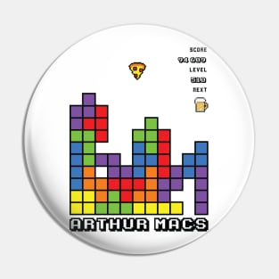 Arthur Mac's Tetris White Pin