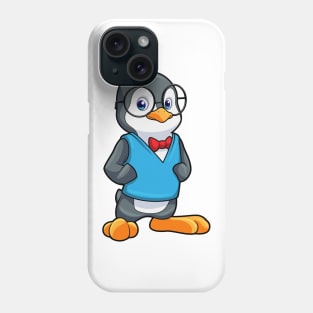 Penguin as Nerd with Glasses Phone Case