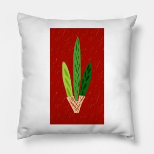 Lulav Dark Red Print Pillow