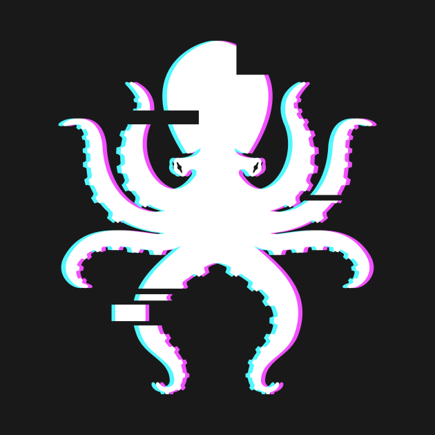 Vaporwave Glitch Art Octopus by MeatMan