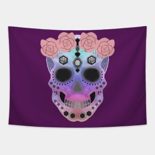 Colorful Sugar Skull Tapestry