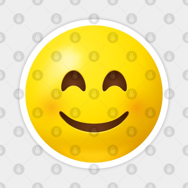 A smiling face emoji with smiling eyes Magnet by Vilmos Varga