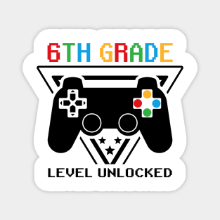 6th Grade Level Unlocked First Day of School Video Gamer Magnet