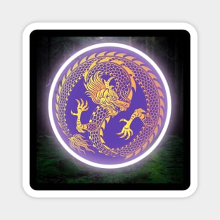 Purple and Gold Glowing Dragon, TRANSPARENT VERSION ON MY SHOP Magnet