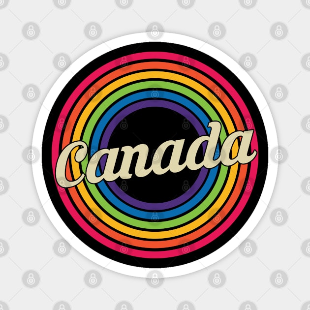 Canada - Retro Rainbow Style Magnet by MaydenArt