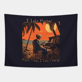 I like music more than people, desert island Tapestry