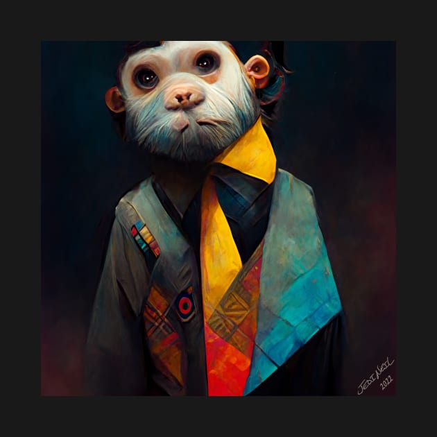 Edwin - Colorful Cubic Multidimensional Monkey by JediNeil