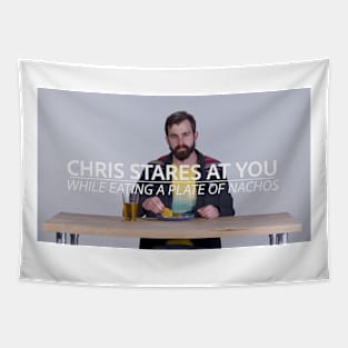 Chris Stares At You While Eating A Plate Of Nachos | 2018 Edition Tapestry