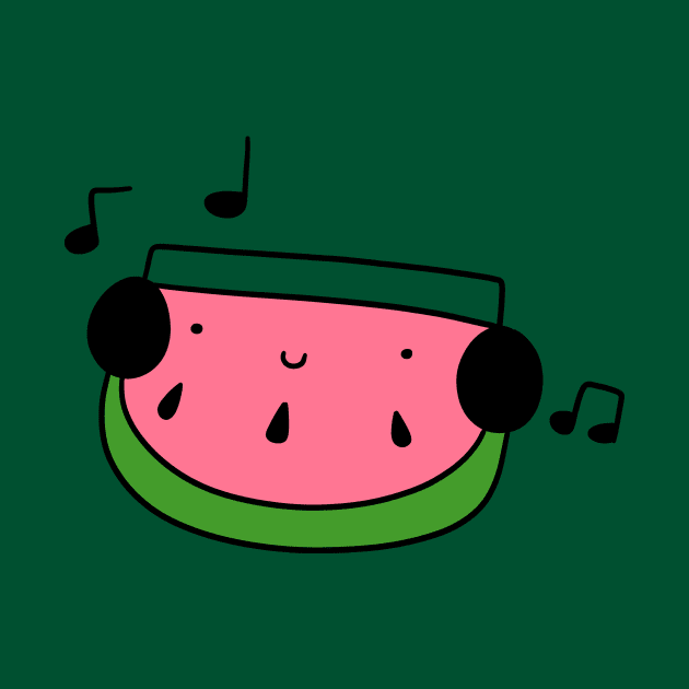 Watermelon Wedge with Headphones by saradaboru