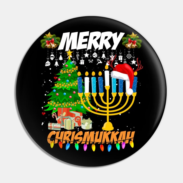 Merry Chrismukkah Shirt Christmas Hanukkah Chanukiah Gift T-Shirt Pin by Jhon Towel