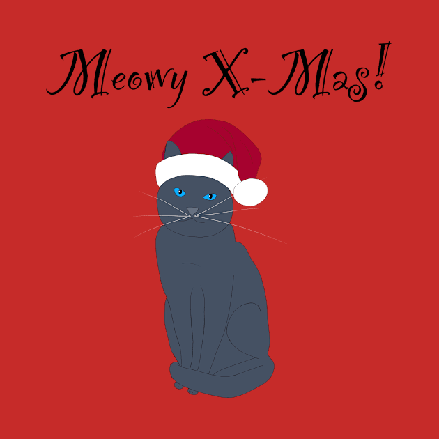 Meowy X-mas santa hat - grey by Lian's designs