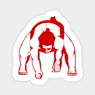 Japanese Sumo Wrestling Ready Pose Sports Design Magnet