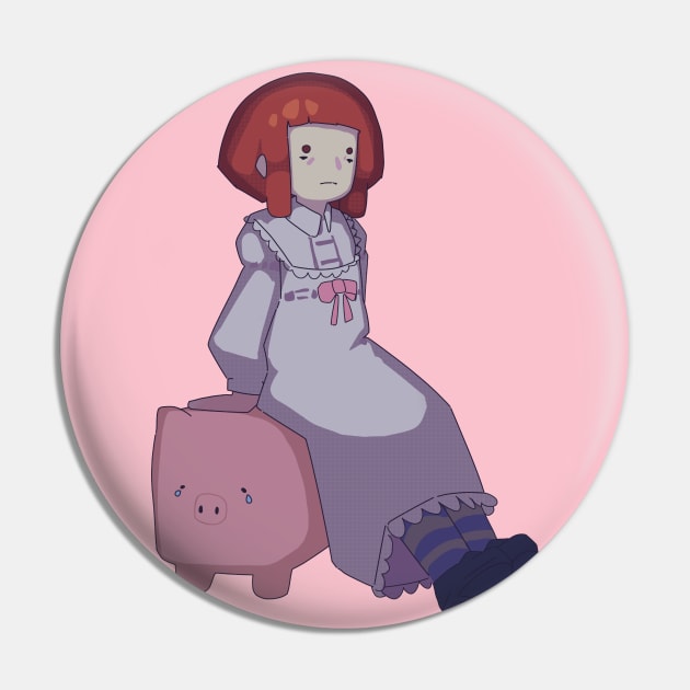 Girl on a pig Pin by cokyfish