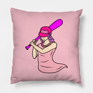 Beautiful baseball girl Pillow