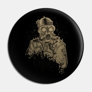 Retro Futurism Steampunk Adventure Soldier 2 Pin