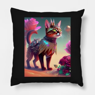 Futuristic Abyssinian Cat Pillow