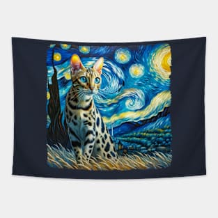 Ocicats Starry Night Inspired - Artistic Cat Tapestry