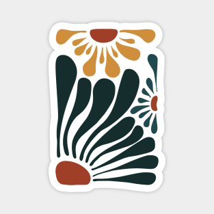 Retro Flowers Magnet