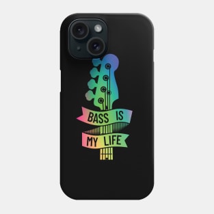 Bass is My Life Bass Guitar Headstock Colorful Theme Phone Case