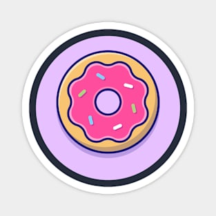 Doughnut Cartoon Vector Icon Illustration Magnet