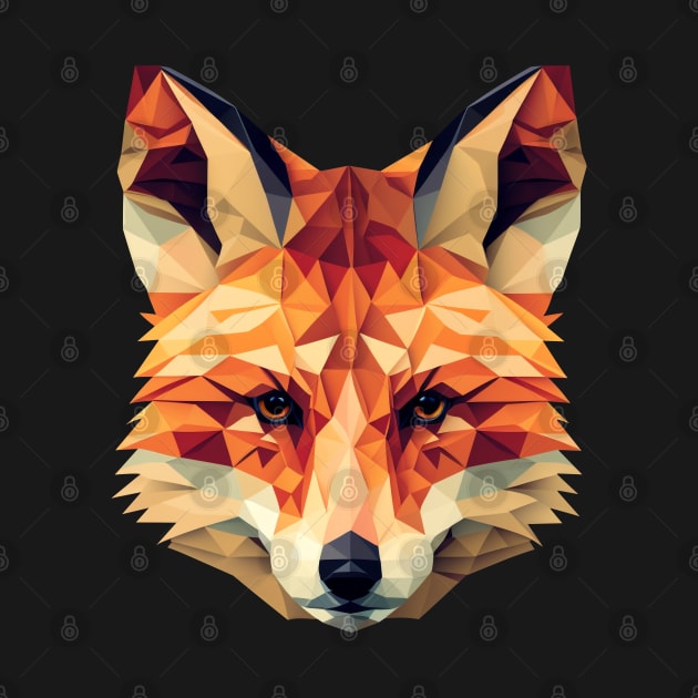 Fox Portrait Geometric by Bondoboxy