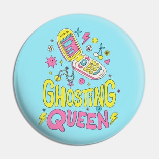 Y2K Style Ghosting Queen Funny Retro 90s Pin