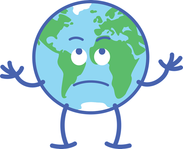 Planet Earth feeling fed up and rolling eyes as a way to protest Kids T-Shirt by zooco