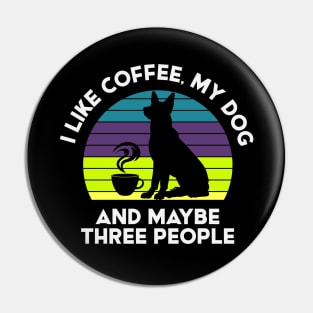 I Love Coffee and Dogs Pin