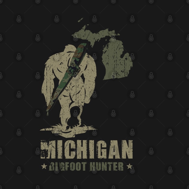 Michigan Bigfoot Hunter - Funny Sasquatch by Tesszero