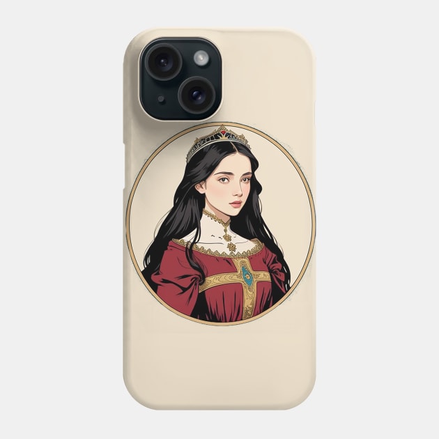 Young Princess in Red Wearing a Crown Phone Case by CursedContent