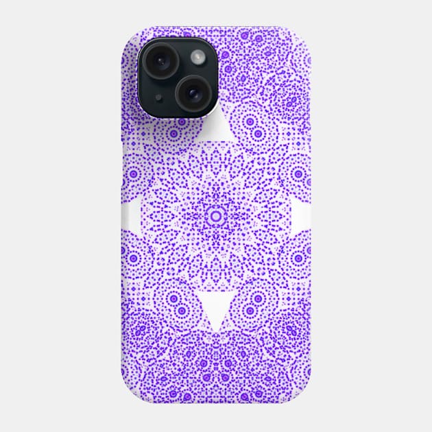 pointillist kaleidoscope in purple Phone Case by hereswendy