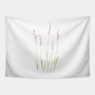 little purple wildflowers  watercolor painting Tapestry