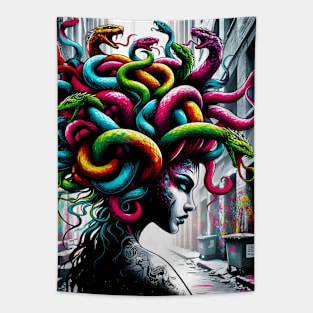 Street Art Medusa Tapestry