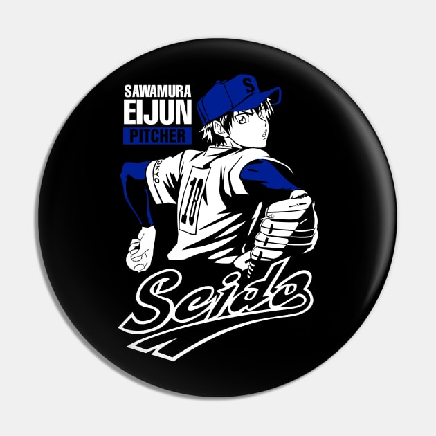 Eijun Sawamura - Diamond No Ace Pin by hnmarart