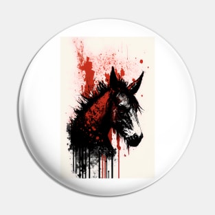 Horror Donkey Portrait Pin