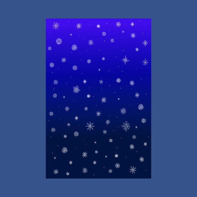 Snowflake Pattern Blue Night Sky by Art by Deborah Camp