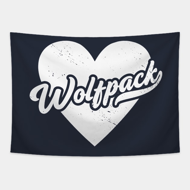 Vintage Wolfpack School Spirit // High School Football Mascot // Go Wolfpack Tapestry by SLAG_Creative