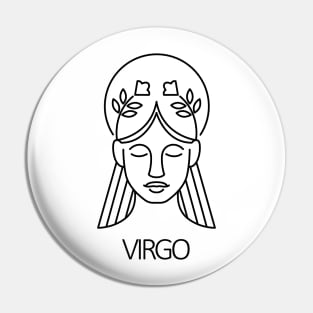 Virgo Zodiac Sign - Black Pin