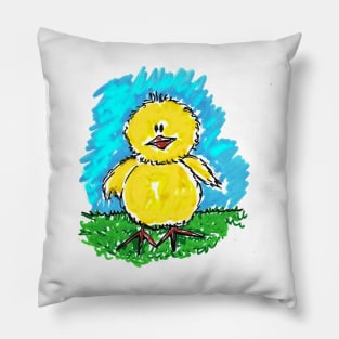 Funny and naughty chick, start the day doing his adventures Pillow