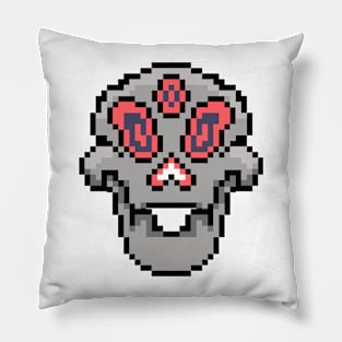 Pixel retro game skull boss 8 bit Pillow