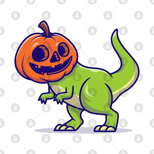 Halloween T-Rex Dinosaur Pumpkin Pumpkasaurus Scary by drewdesign