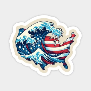 The Great Wave Of America Magnet