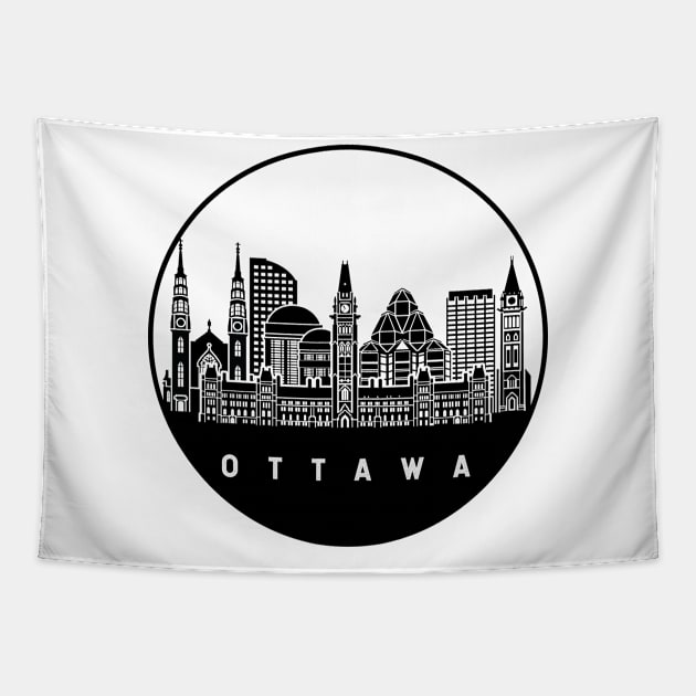 Ottawa Canada Skyline Tapestry by ThyShirtProject - Affiliate